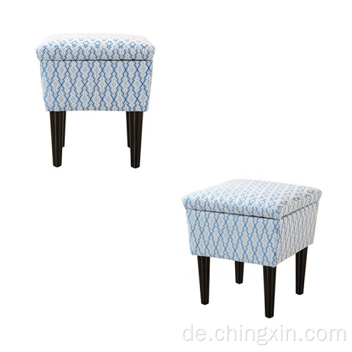 Blauer Freizeit-Stoffhocker-Osman-Wohnzimmer-Set